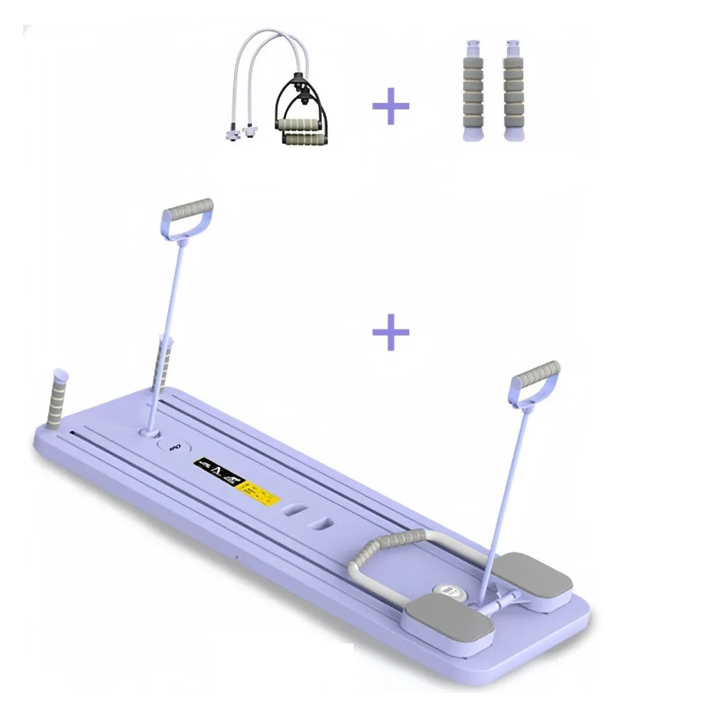 Leg & Arm Toner Fitness Abdominal Exercise Board Foldable with Tension Rope Push-up Automatic Rebound Board Adjustable Portable