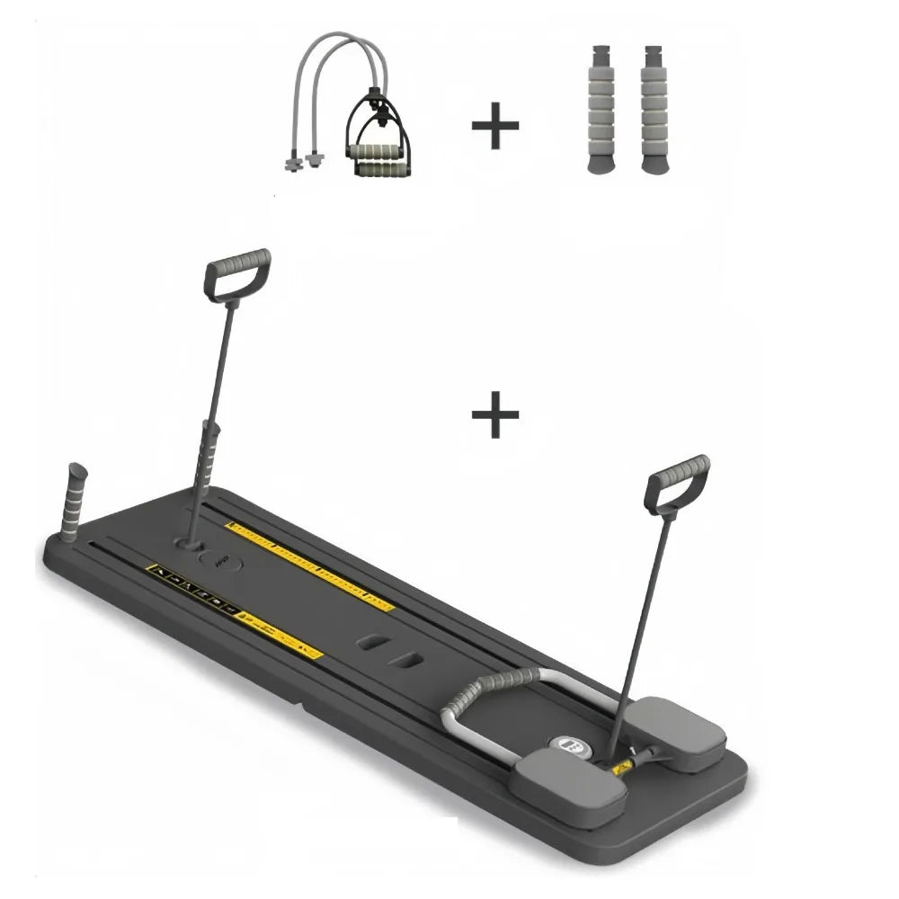 Leg & Arm Toner Fitness Abdominal Exercise Board Foldable with Tension Rope Push-up Automatic Rebound Board Adjustable Portable